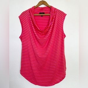 Fenn Wright Manson Striped Sleeveless Cowl neckline Top Plus Size 2X